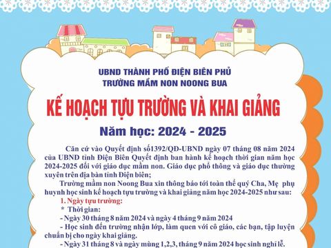THÔNG BÁO TỰU TRƯỜNG NĂM HỌC 2024-2025