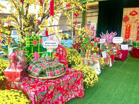 Ảnh hoạt động: RỘN RÀNG HOẠT ĐỘNG TRẢI NGHIỆM "GÓI BÁNH CHƯNG, CHÀO XUÂN BÍNH NGỌ" TẠI TRƯỜNG MẦM NON NOONG BUA