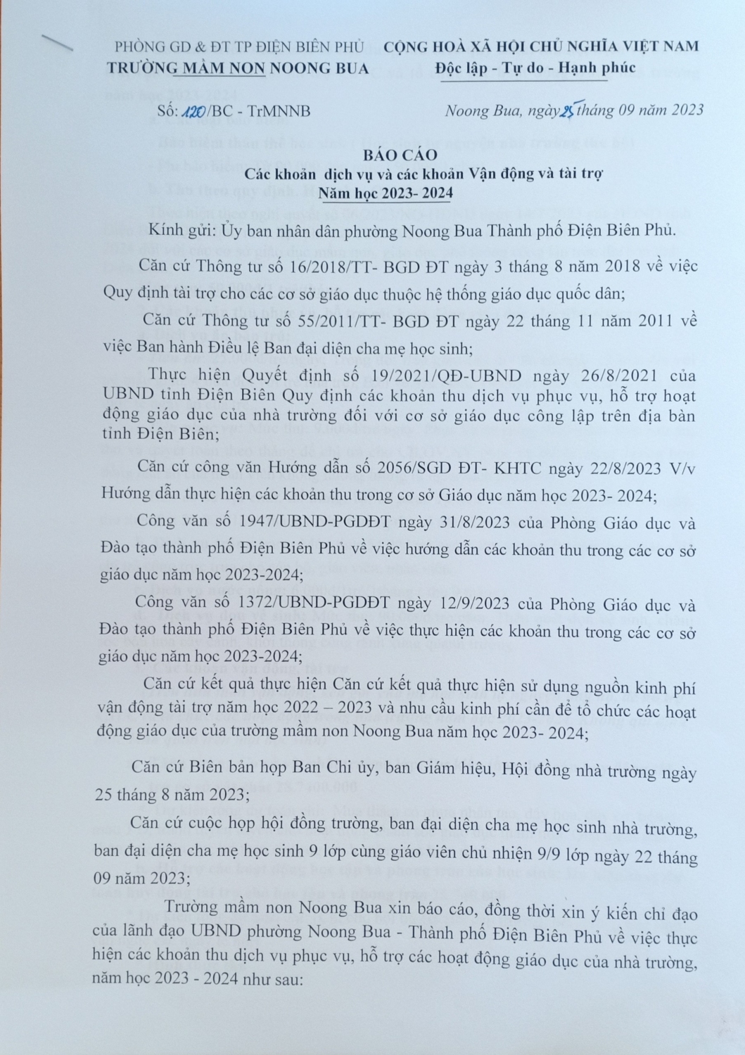 Ảnh trong bài: CÔNG KHAI CHẤT LƯỢNG ĐẦU NĂM HỌC, BÁO CÁO TỜ TRÌNH CÁC KHOẢN VẬN ĐỘNG TT, CHƯƠNG TRÌNH GD NT 2023-2024